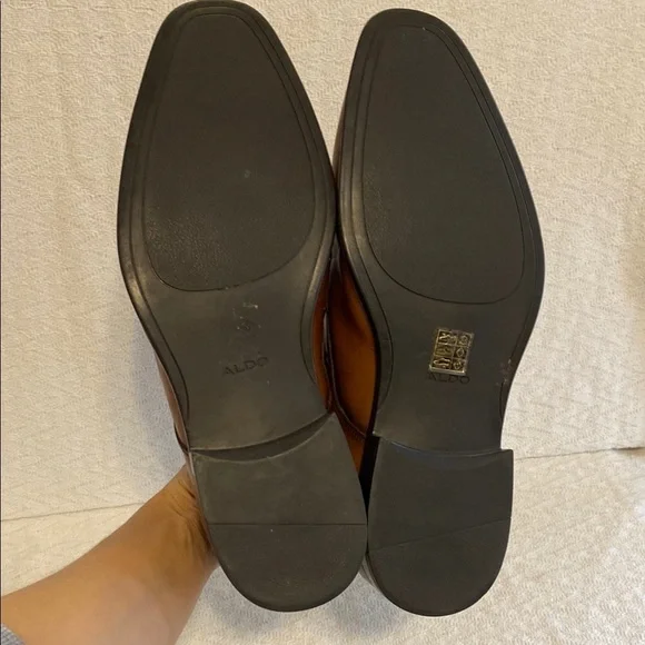 Aldo Brown Distressed Leather Oxford Shoes Business Corporate Formal Vintage - Picture 4 of 11